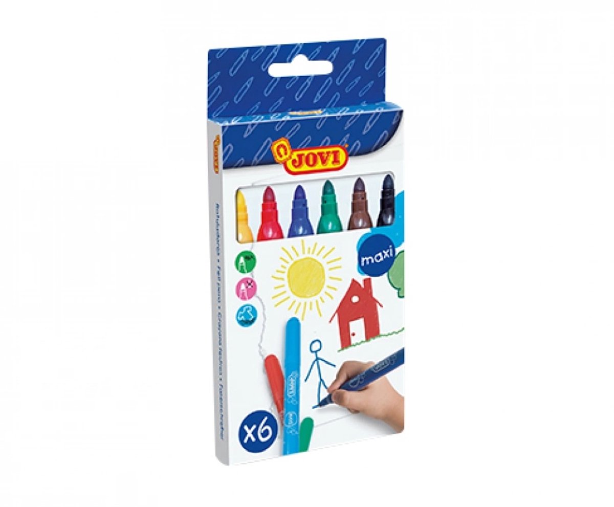 WASHABLE MAXI FELT-TIP PENS 6 units ass
