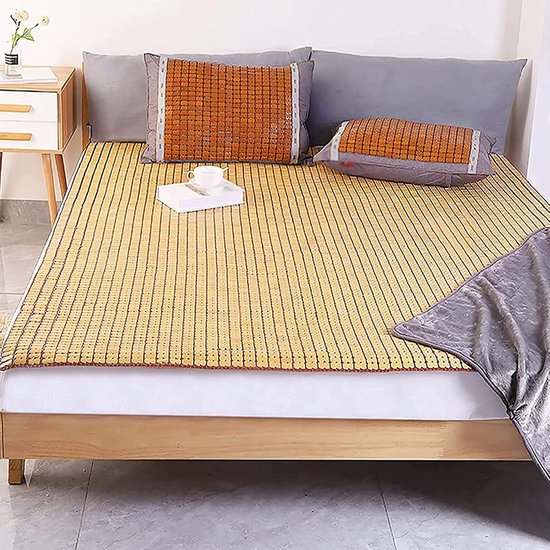 Zomerslaapmat Bamboe - Verkoelend Matras - Koel Slapen - Natuurlijk Materiaal - 1.8 x 2.2m - Natuurlijk — afbeelding 2