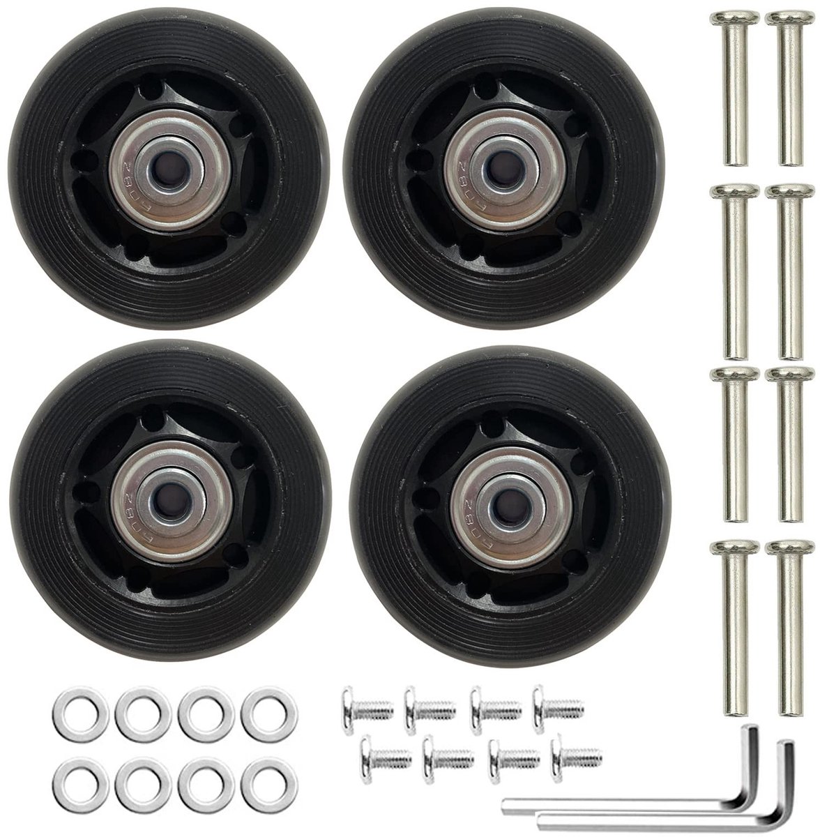 Omgoods - Universele Reservewielen voor Bagage - 4 Stuks Rubber Kofferwielen