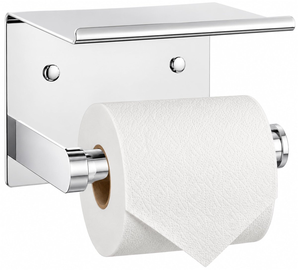 Omgoods - Toiletpapierhouder met Plank en Zelfklevend Montagesysteem