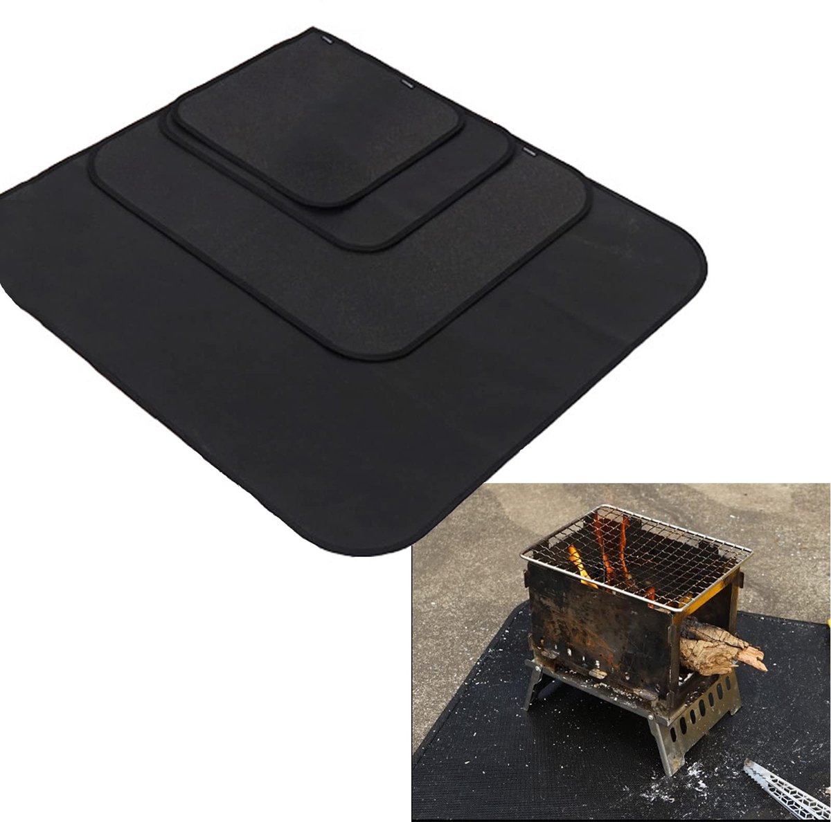 Omgoods - Vuurplaats Onderlegmat 80x75 Inch Brandveilig Bescherming