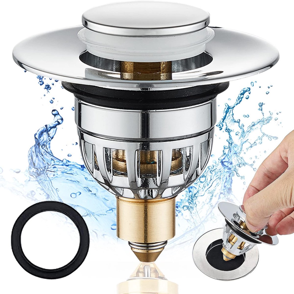 Omgoods - Universele Pop-up Wastafelaftapper - Vervangplug met Koper voor 30-32mm Afvoer