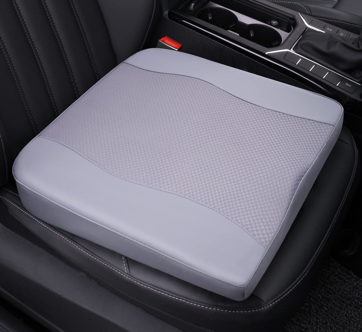 Omgoods - Memory Foam Auto Zitkussen voor Comfort en Ondersteuning bij Rugpijn Grijs