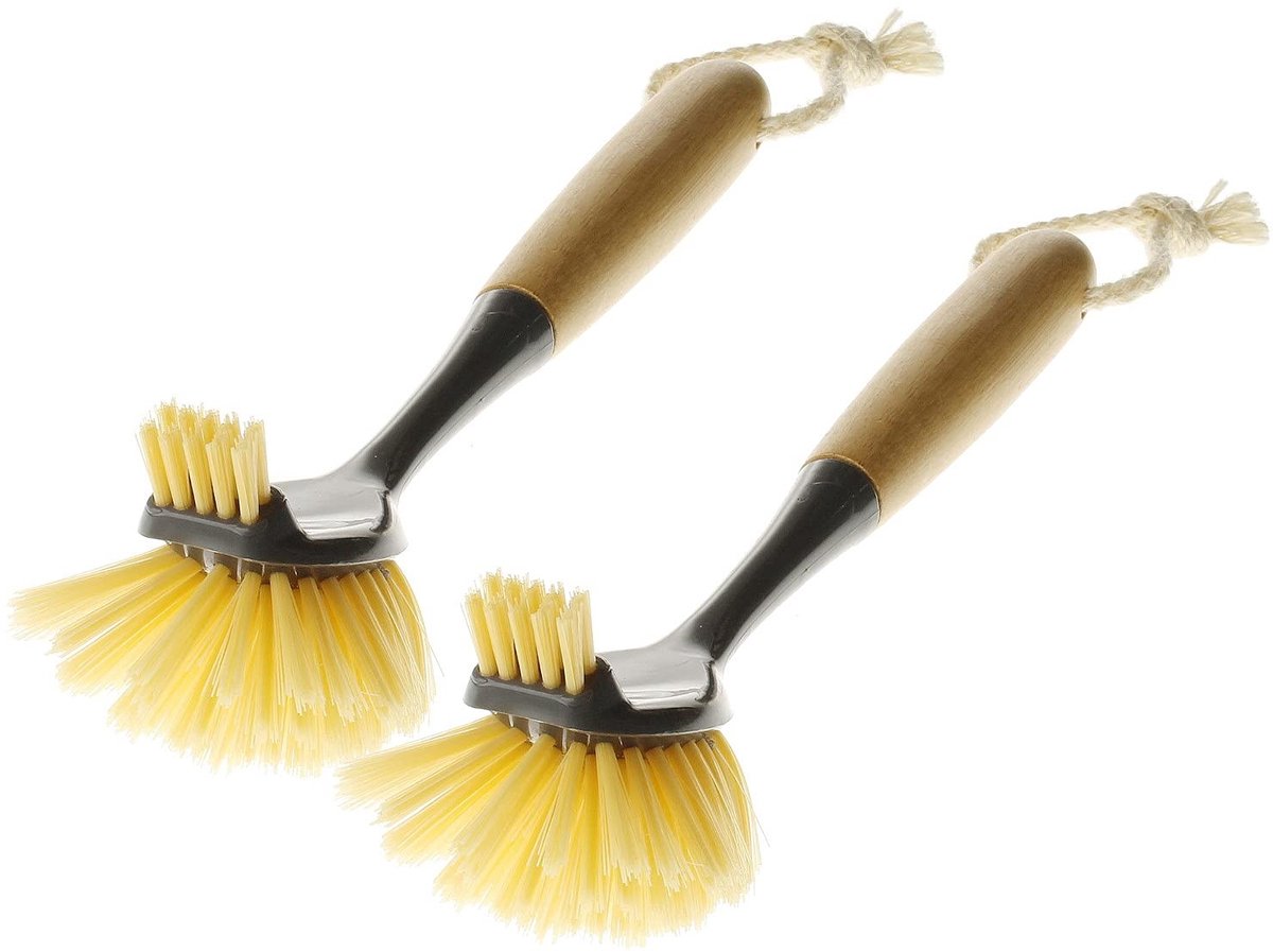 Omgoods - Set van 2 Afwasborstels - Hout en Plastic, 29 cm
