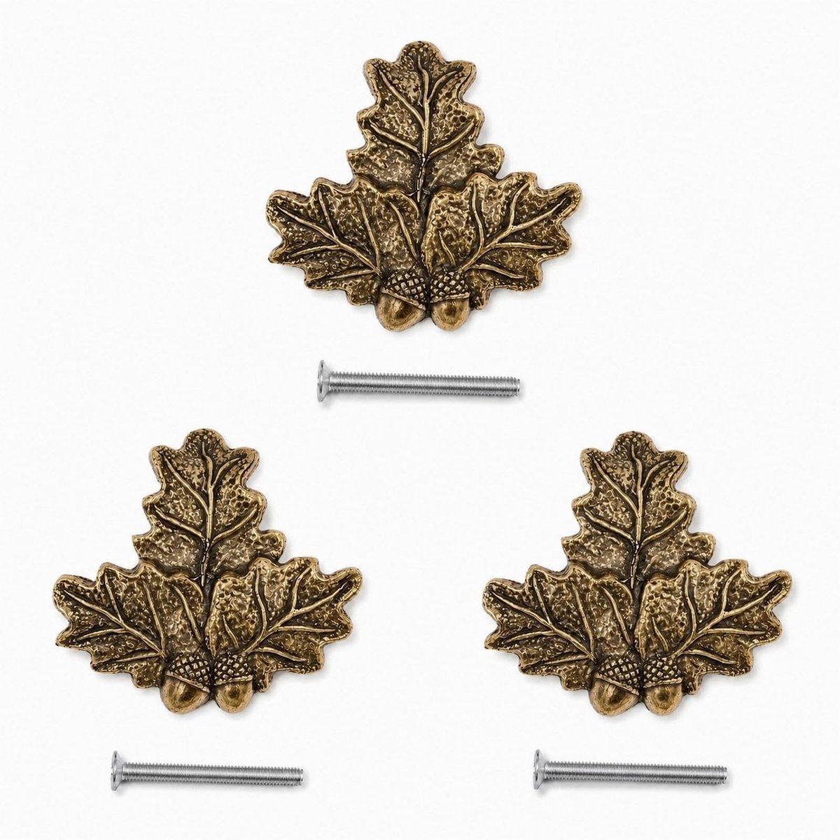Omgoods - Set van 3 Eikenbladvormige Decoraties met Schroef
