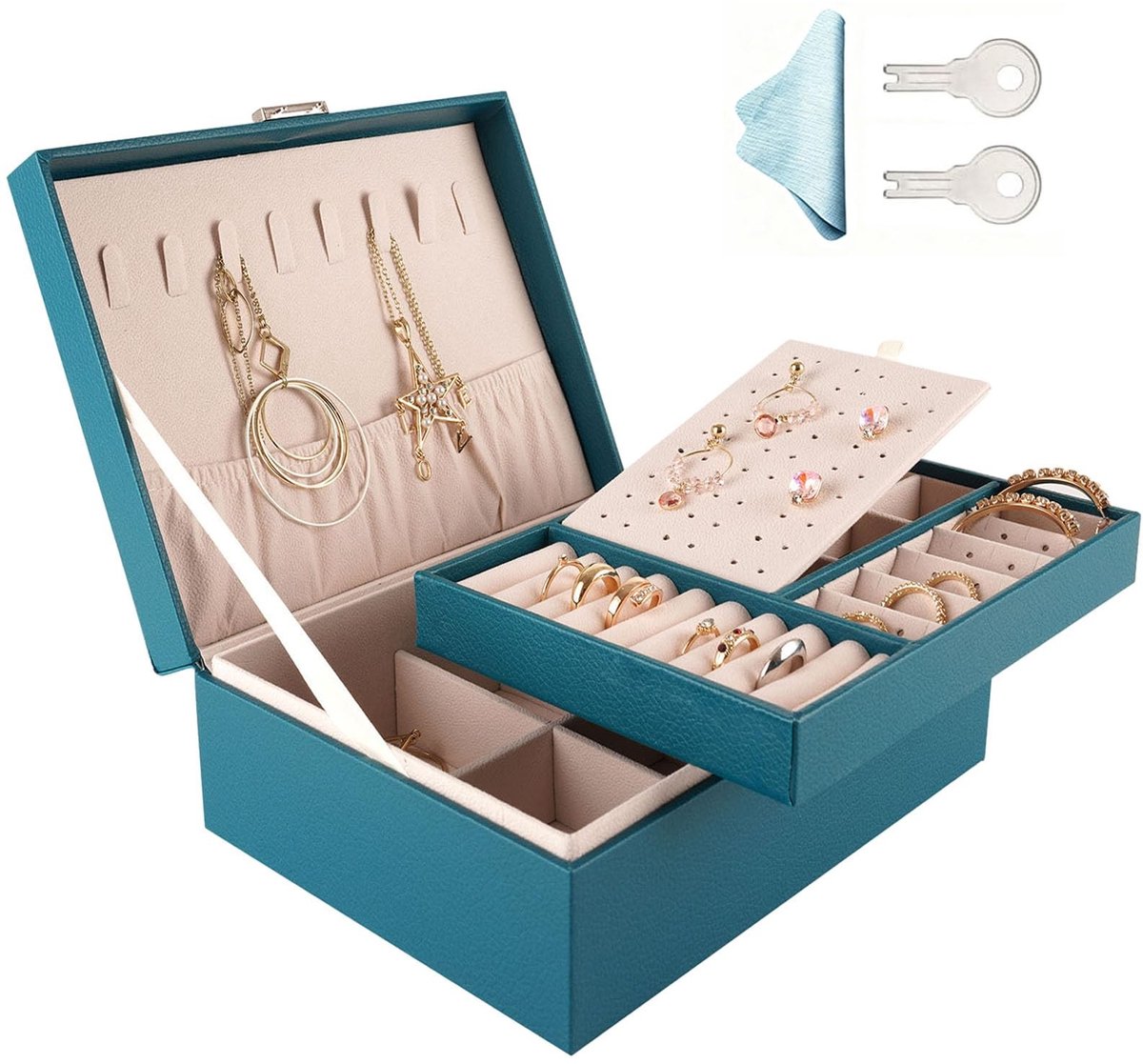Omgoods - Luxe 2-Lagen Sieradenopbergdoos voor Vrouwen en Meisjes