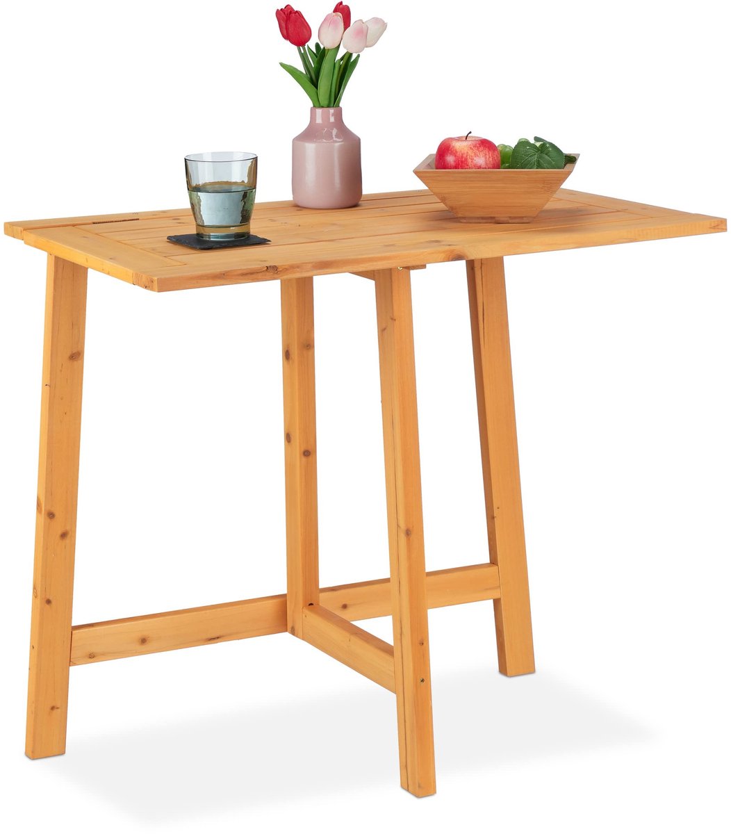 Omgoods - Houten Vouwtafel voor Balkon, Rechthoekig en Opvouwbaar