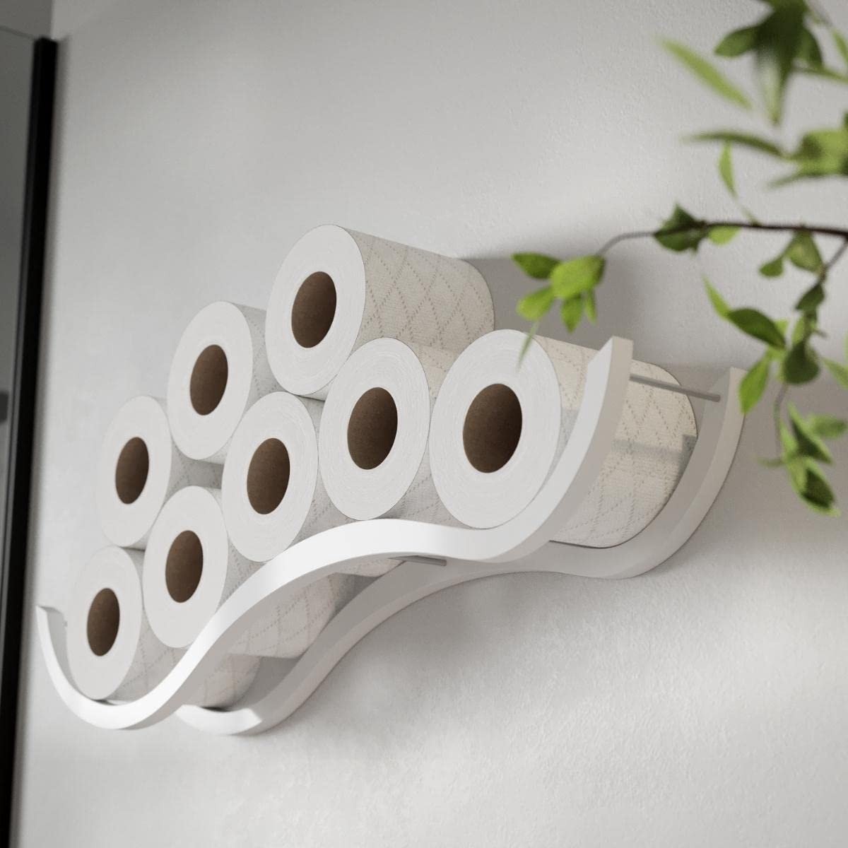 Omgoods - Wand Toiletpapierhouder van Hout met Uniek Design
