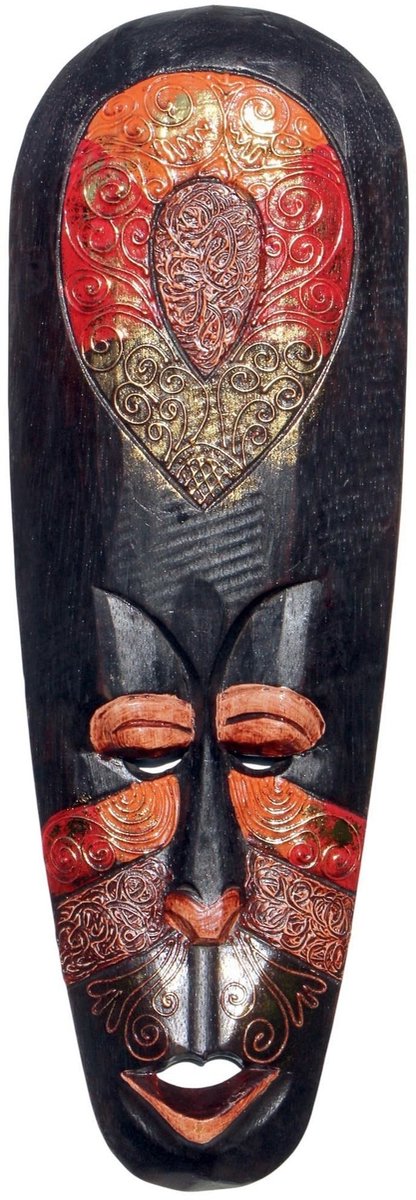Omgoods - Handgemaakt Houten Maori Masker van 50 cm