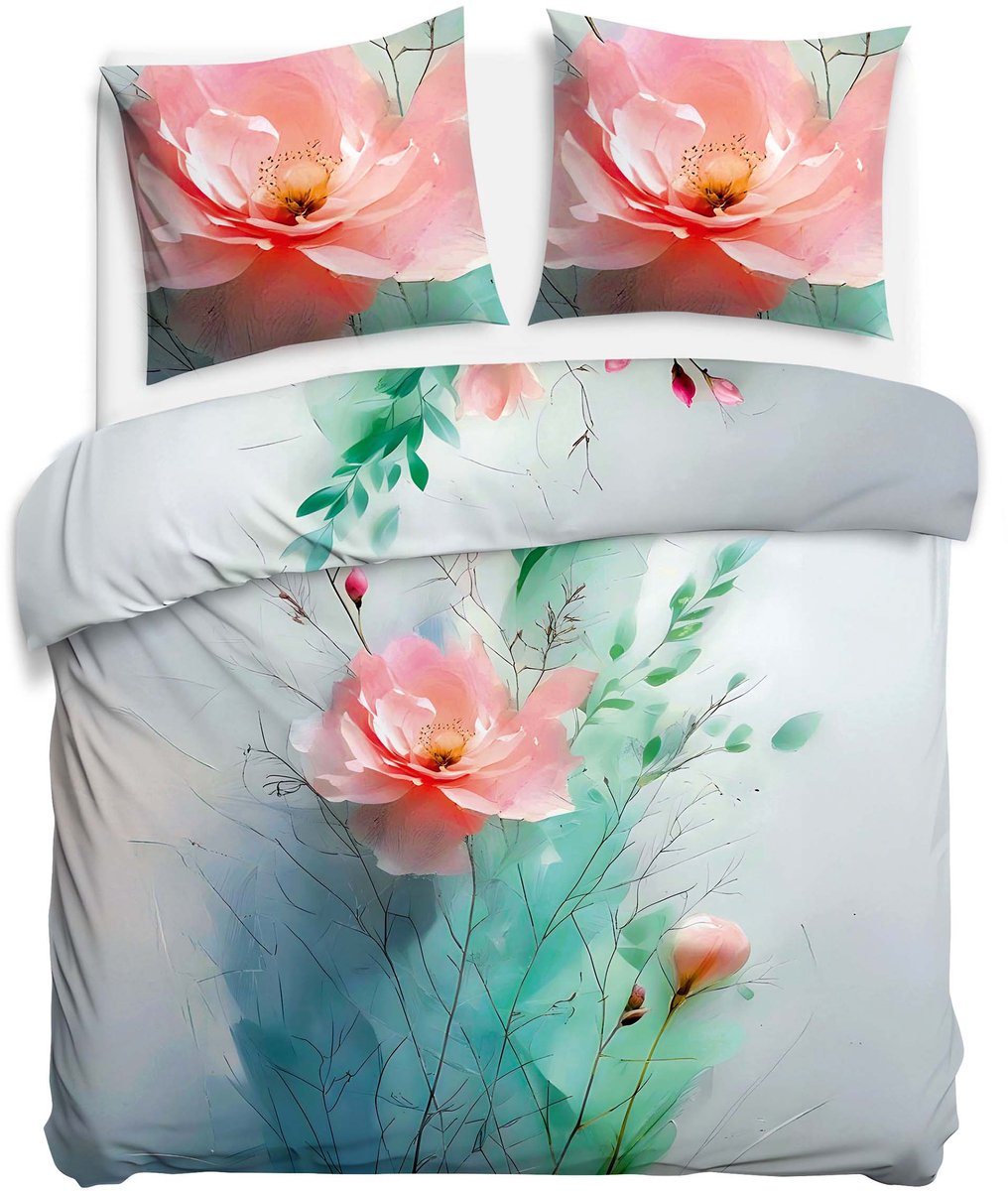 Darymex Satynlove Premium - Dekbedovertrek set (3-delig) - 100% Katoen-Satijn - Met Ritssluiting - 220x200 cm
