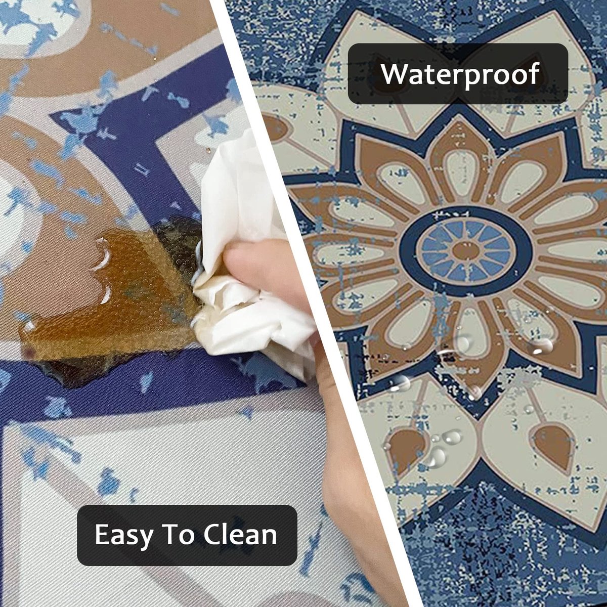 Omgoods - Mandala Tafellaken Rond 120cm Waterdicht en Vlekbestendig