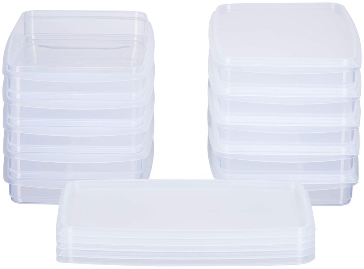 Omgoods - Set van 10 Transparante Opslag- en Vriesdozen