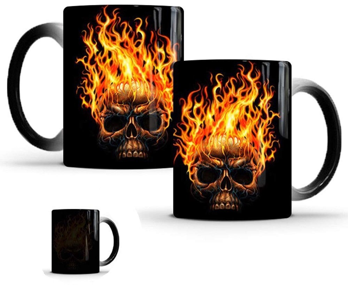 Omgoods - Keramische Kleurveranderende Skulls Koffiemok voor Heet en Koud