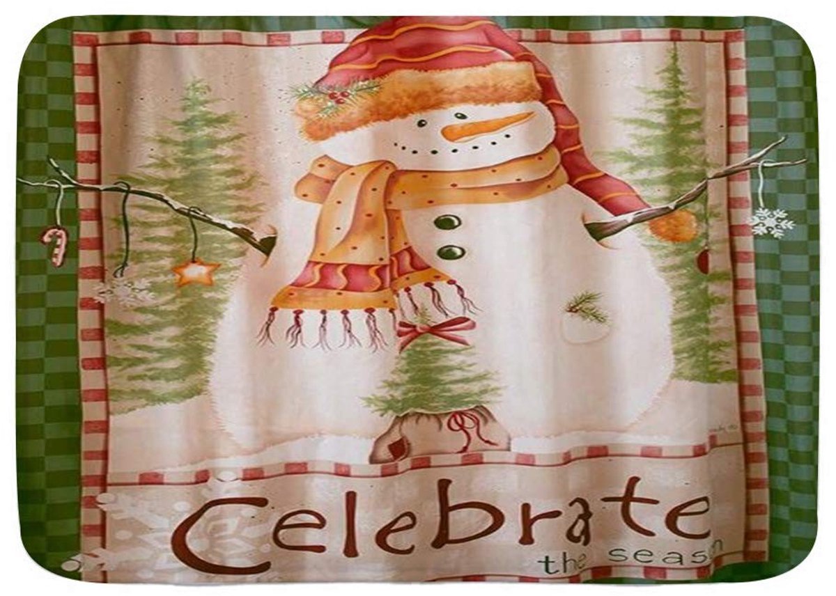 Omgoods - Persoonlijke Badmat met Sneeuwman Thema, 75 x 45 cm