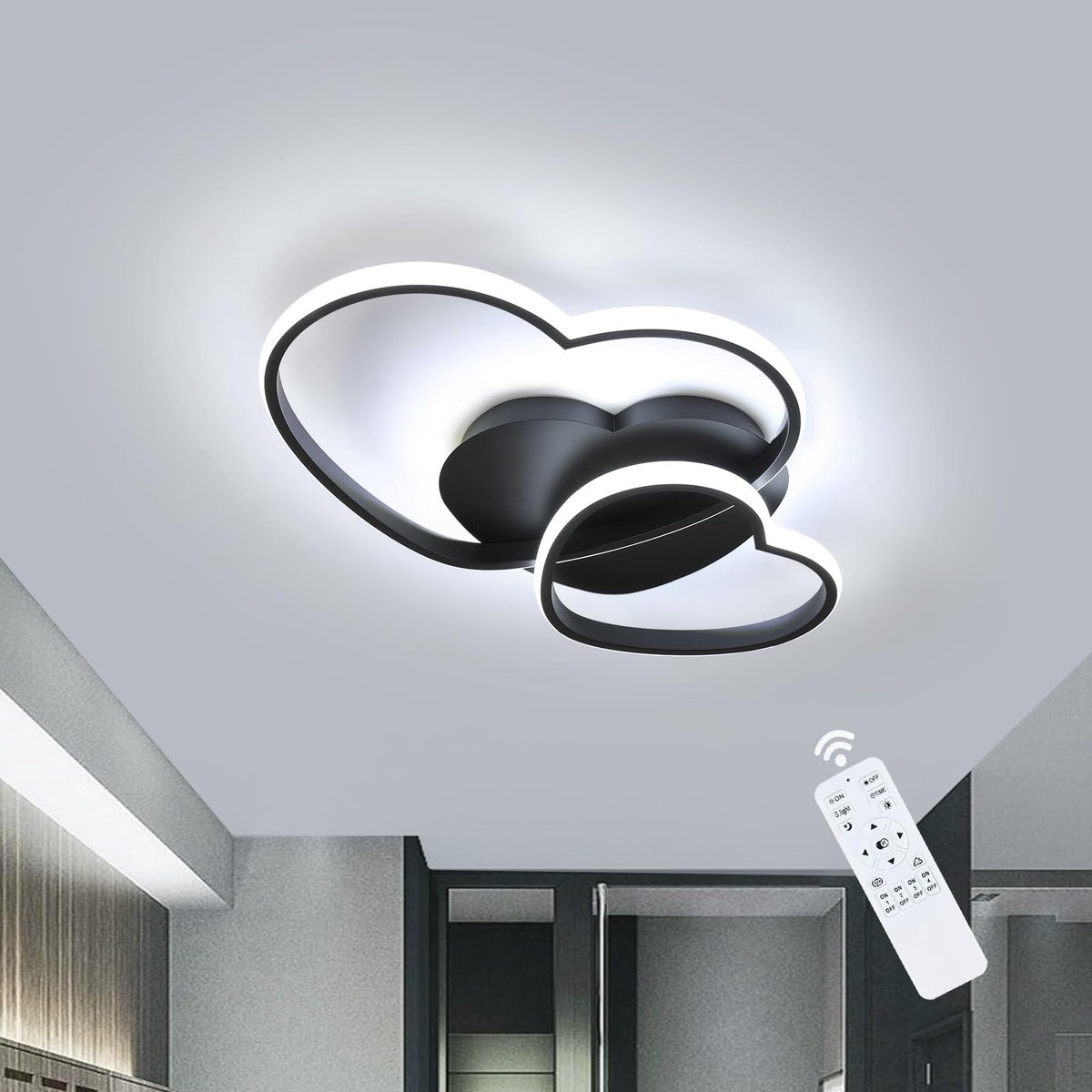Omgoods - Dimbare LED Plafondlamp met Afstandsbediening in Hartvorm