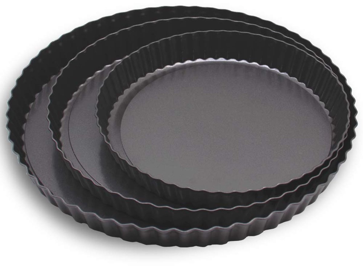 Omgoods - 3 Stuks Taartvormen met Hefbodem - Non-Stick Ronde Bakvormen