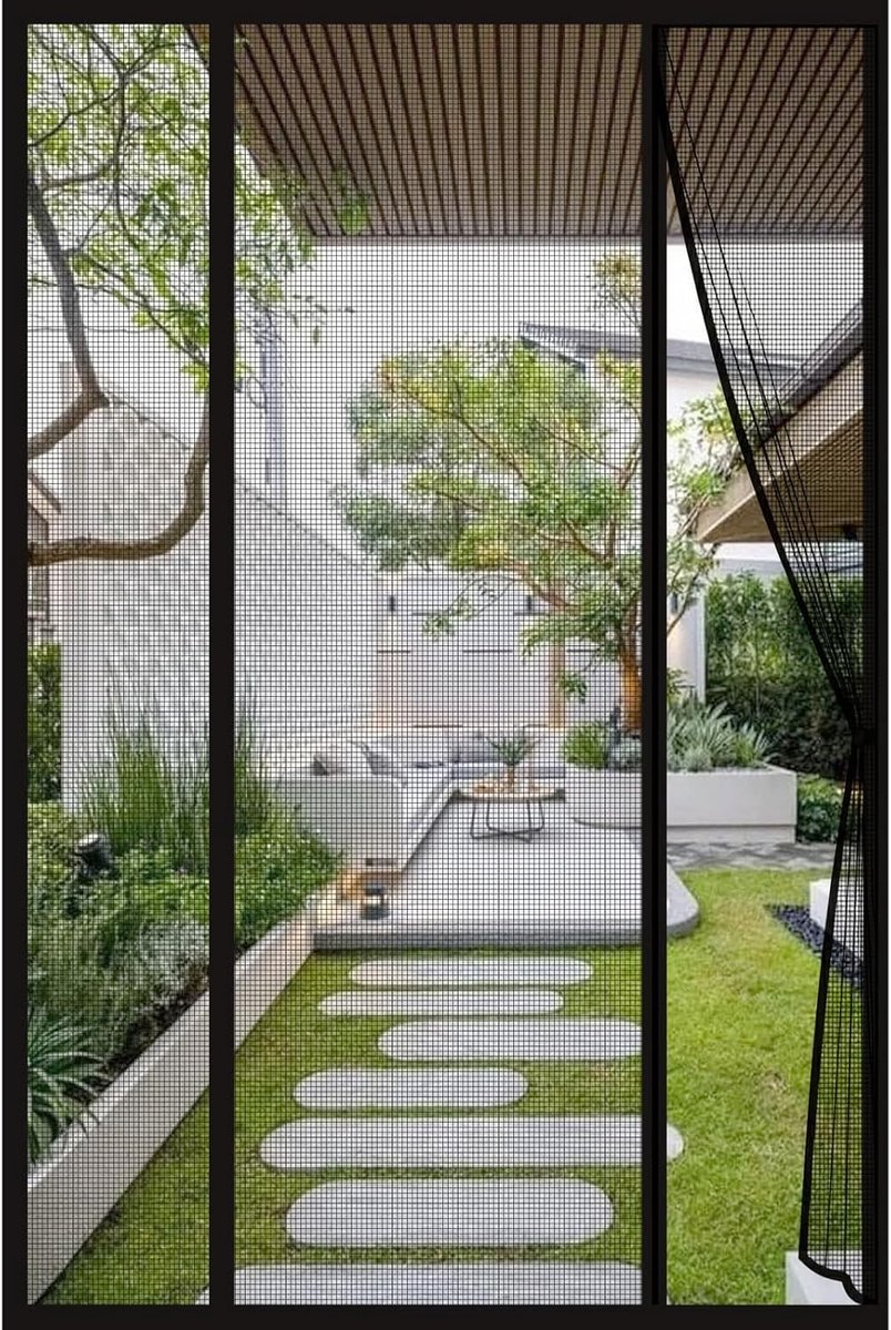 Magnetisch Vliegenraam voor Balkon- en Schuifdeuren, 140 x 210 cm, Insectenbescherming, Makkelijk te Installeren, Ideaal voor Terras en Kelderdeuren