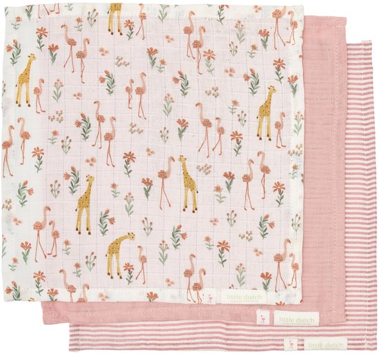 Little Dutch Blooming Safari Monddoekjes Set - 25 x 25 cm — afbeelding 3