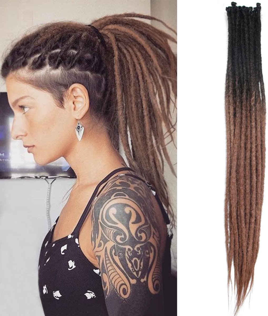 0,6 cm Synthetische Dreadlock Extensies Handgemaakt 24 Inch 20 Strengen Crochet Haar Lange Vlechten Hip-Hop Stijl Zachte Dreads Haarextensies
