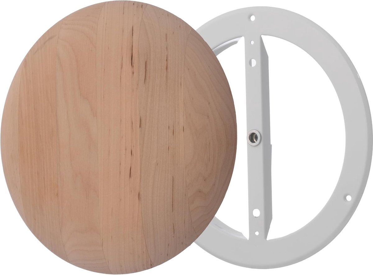 Houten Luchtrooster - 160mm Universele Toevoer- en Afvoerventiel - Verstelbare Ventilatiekap - Ronde Muur Plafond luchtventiel - Ventilatierooster voor Sauna