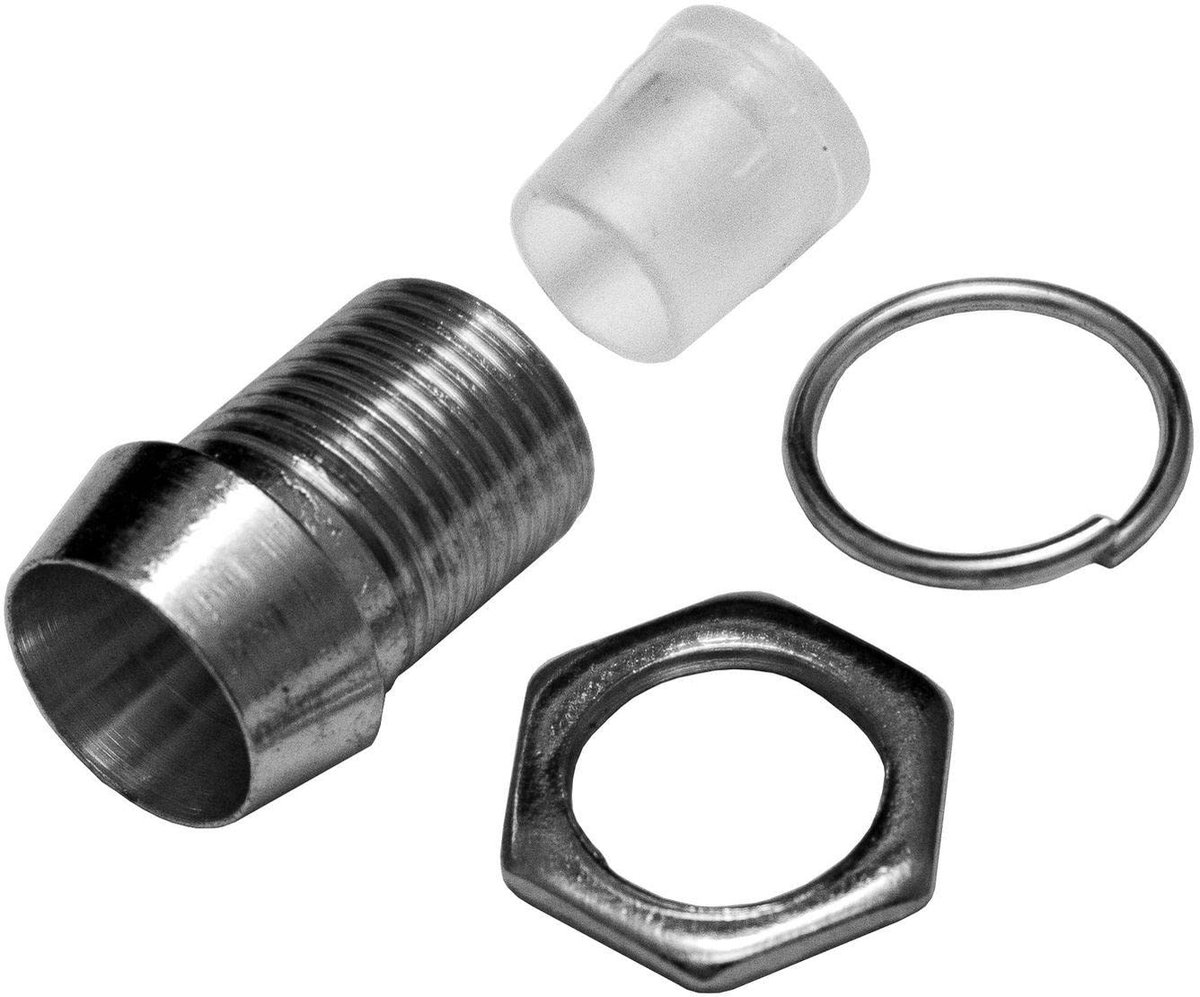 10 x LED-fitting houder 5 mm metaal chroom schroef basis + isolator