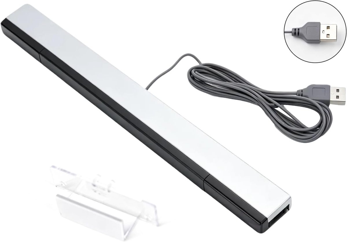 leruiyezs Barre De Capteur Pour Console Wii Avec LED Infrarouges Filaire Et Support Transparent, Pour Capteur Wii De Remplacement for Nintendo Wii Et for Nintendo U Pour Jeux Précis Et Fluides（USB）