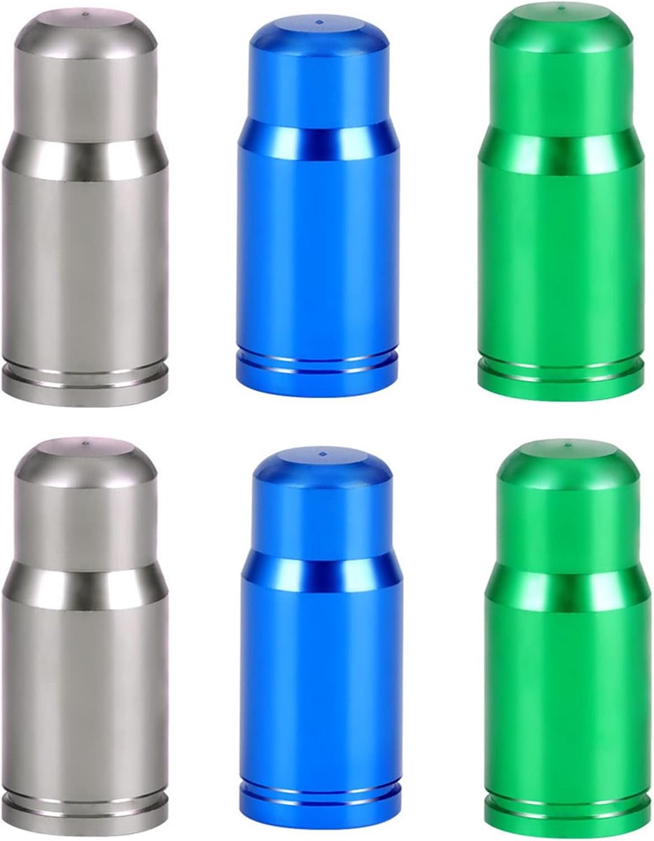 aluminium Presta ventieldoppen, 6 stuks, voor fiets, mountainbike, racefiets (blauw, groen, zilver)