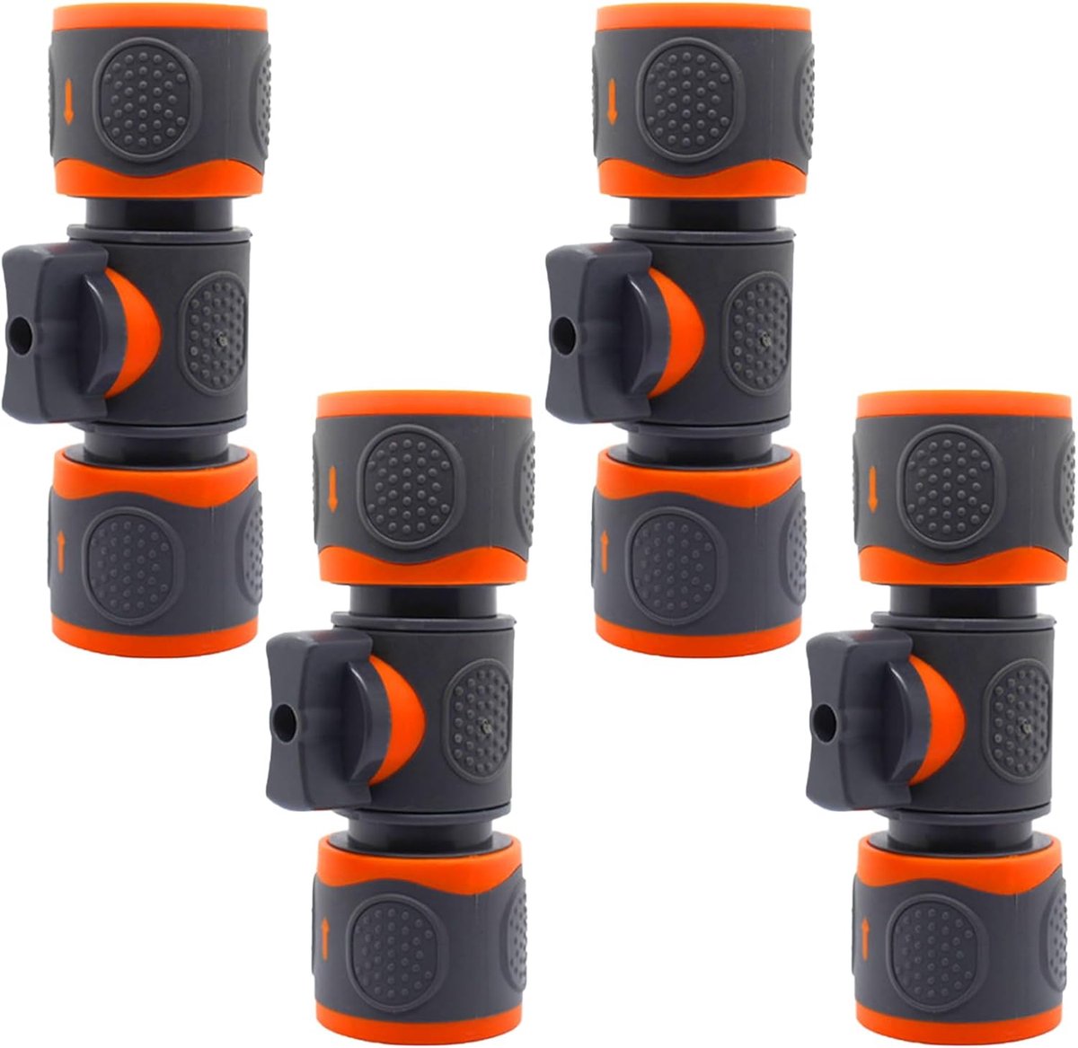 4 stuks slangverbinders, tuinslangconnector met regelventiel, tuinslangkoppeling voor slangverlenging, voor slangkoppeling 1/2 inch