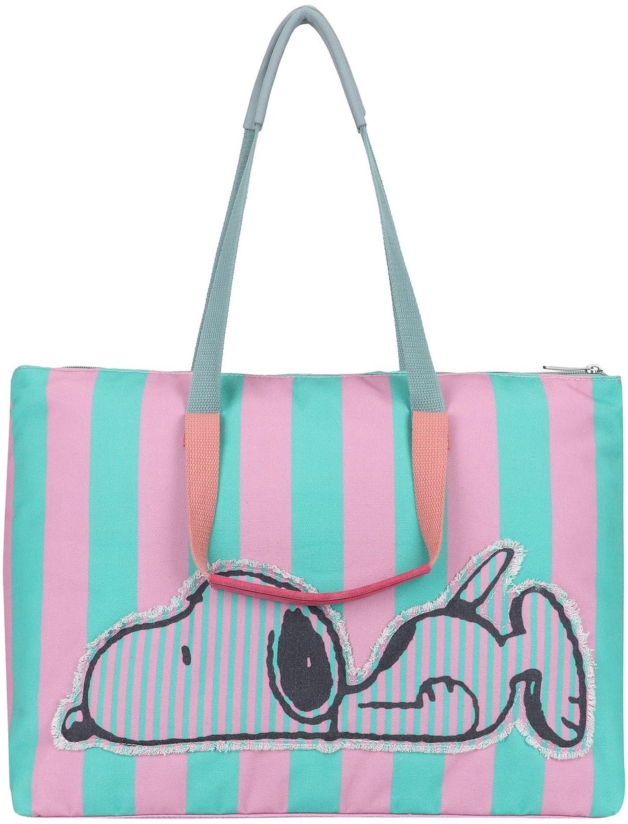 Fritzi aus Preußen schoudertas shopper Peanuts™ x Fritzi My Shopper Stuffed Green - Pink groen roze