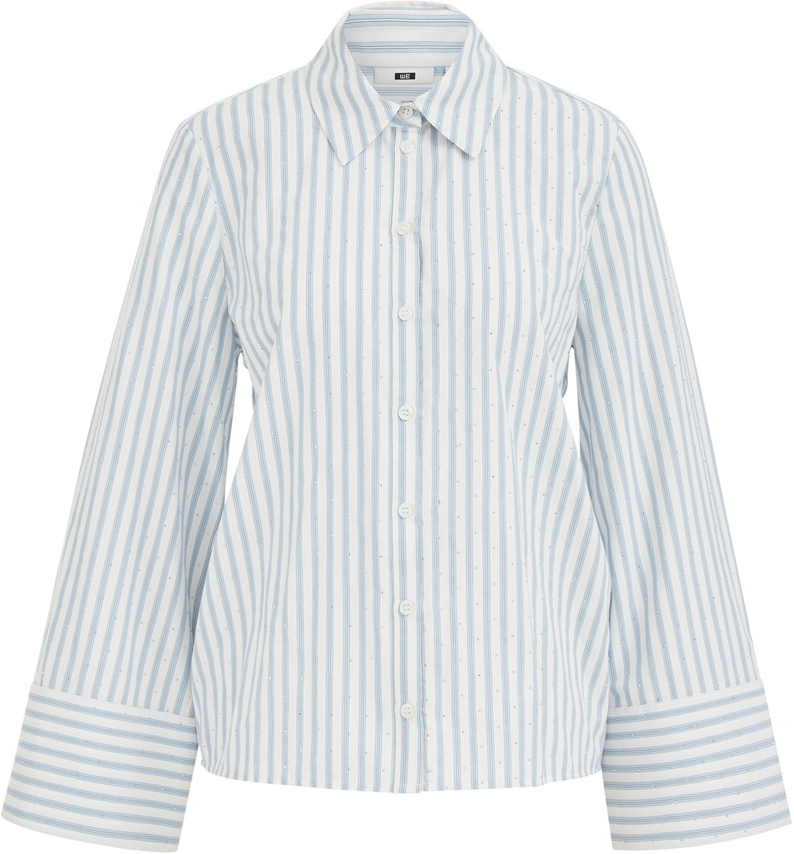 WE Fashion Dames gestreepte blouse met strassstenen