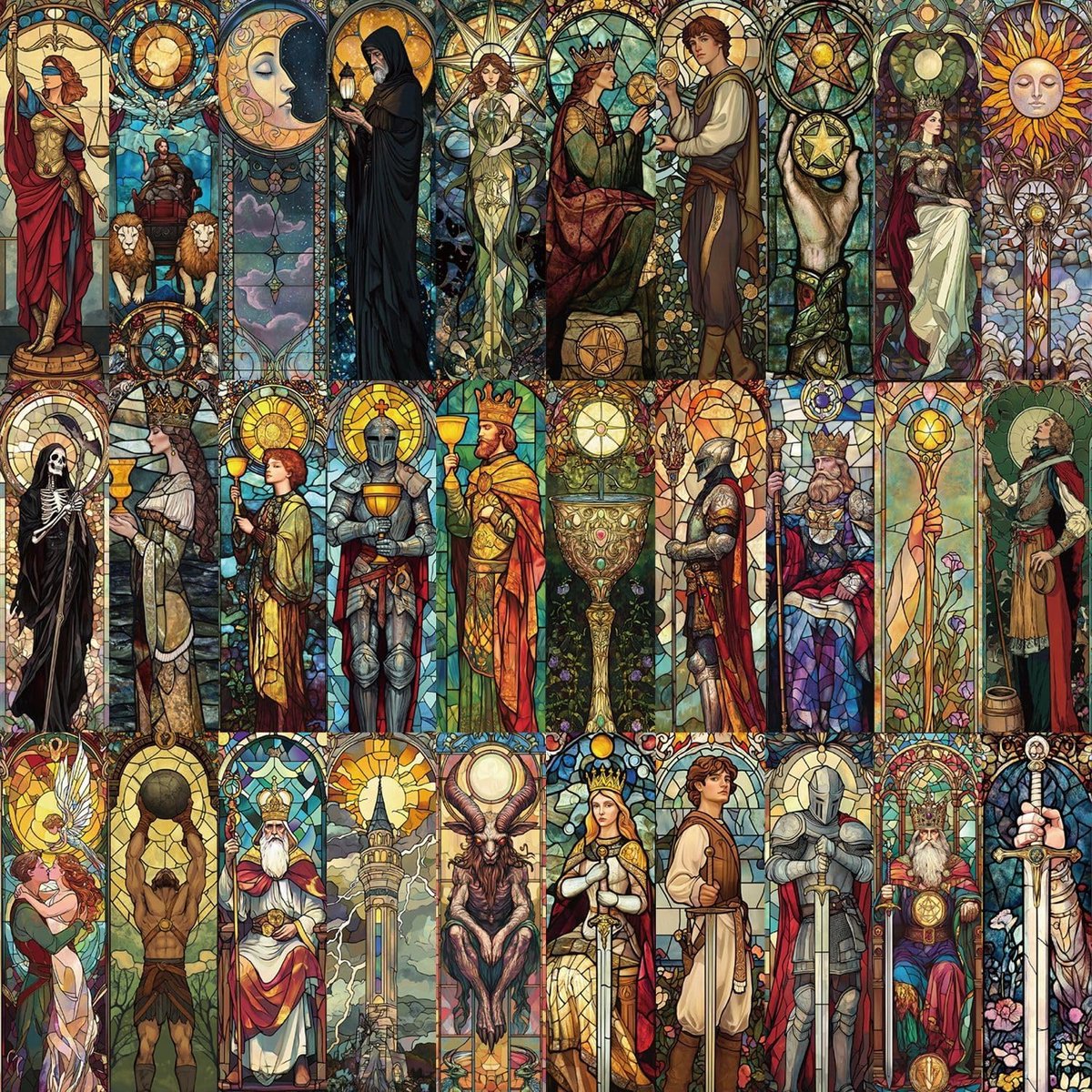 Boekenleggers set, Tarot Astrologie Cavalerie papieren boekenleggers bladwijzers, vintage kunst bladwijzers voor leesboekenliefhebbers, docenten, studenten, vrouwen