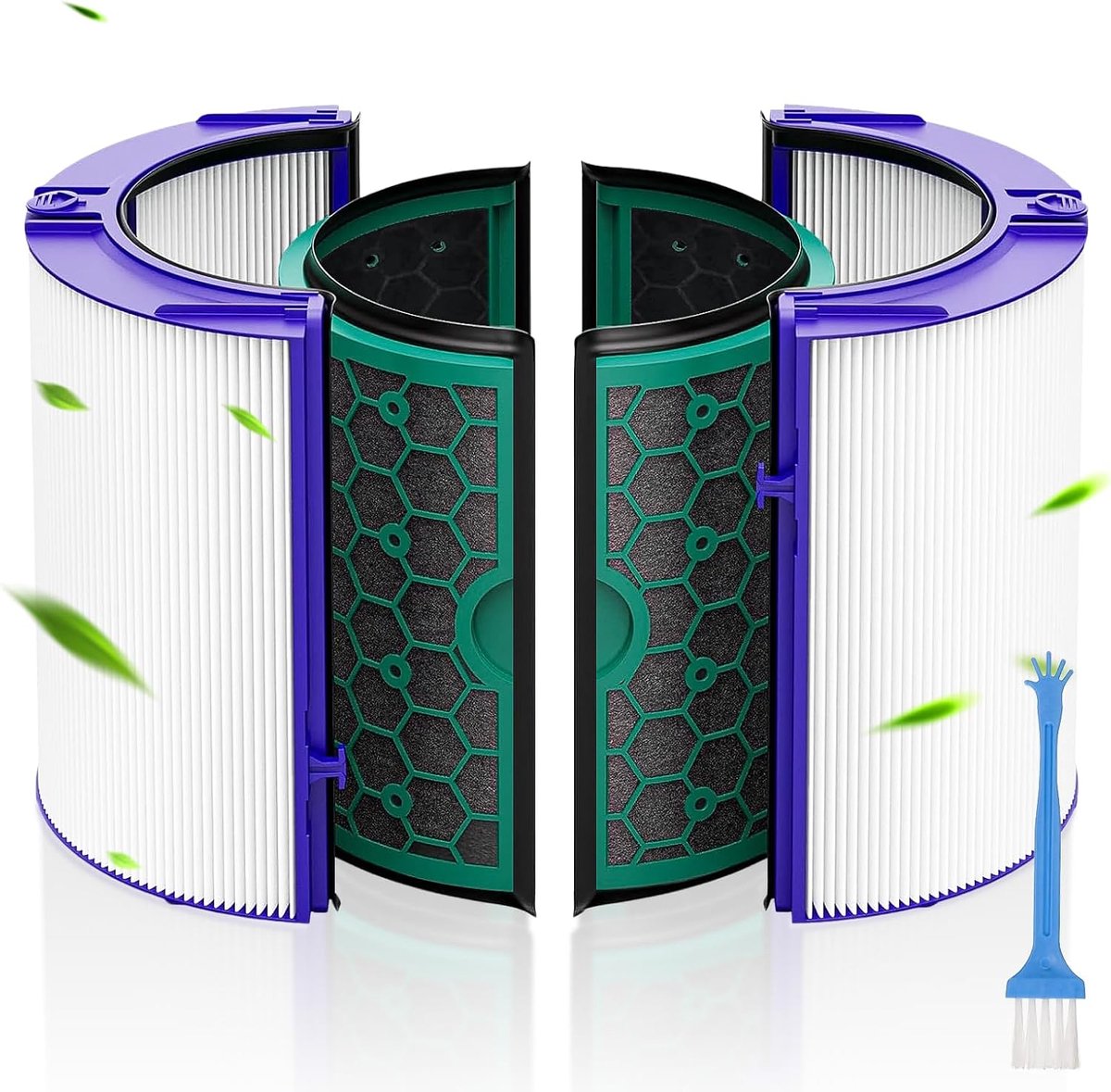 1 set TP04 HEPA Vervangingsfilter, Geschikt voor Dyson Pure Cool TP04, DP04, HP04, TP05 en DP05 Luchtreinigers, Actieve Koolstoffilter. Onderdeelnummer: 969048-05, 968707-04, 968708-04.