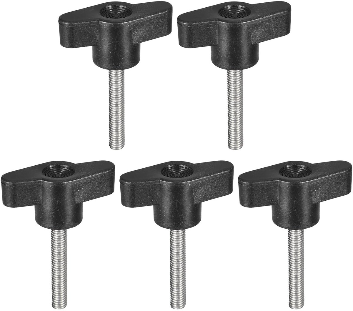 5 stuks draaiknop met klemschroef, M5 x 35 mm van roestvrij staal 304 in T-vorm, gekartelde handgreep voor snel vervangen van de handklemknop