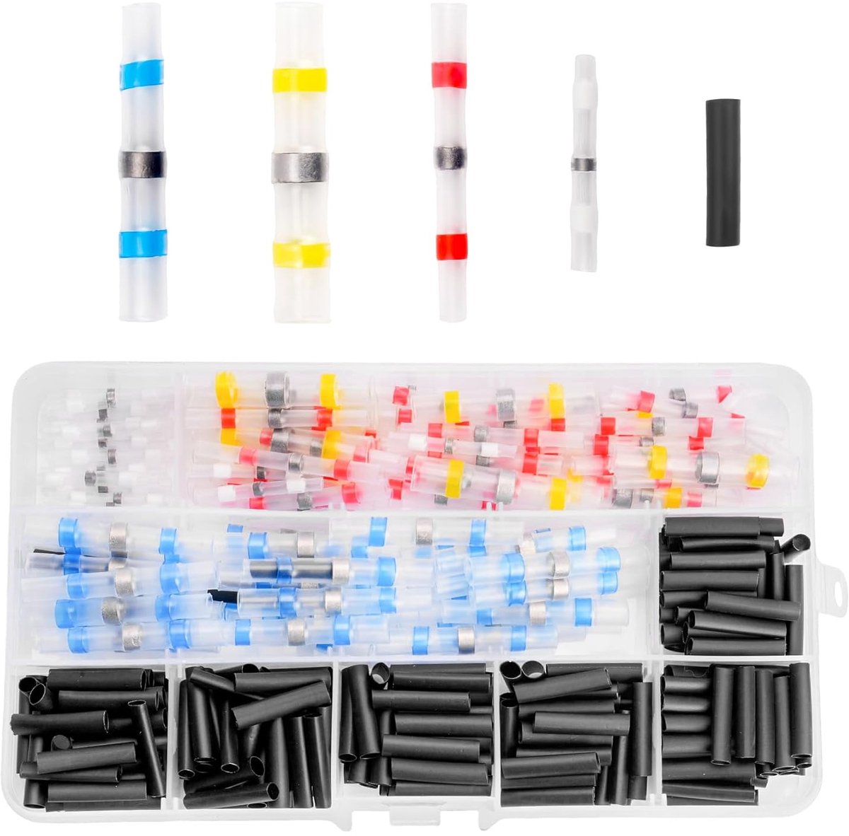 320 stuks soldeerverbinders met krimpslang waterdicht, stootverbinders, krimpverbinders waterdichte auto kabelverbinders set, stootverbinders set, elektrische stootklemmen smeltverbinders