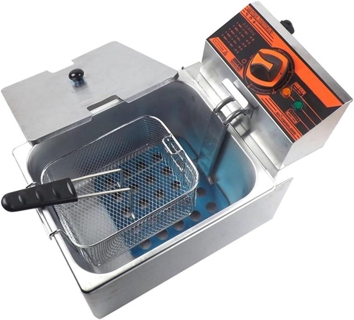 Elektrische Friteuse - Frituurpan Keuken - Frietjes Bakken - Verdikt Roestvrij Staal - 6L 2.5KW - Zilver
