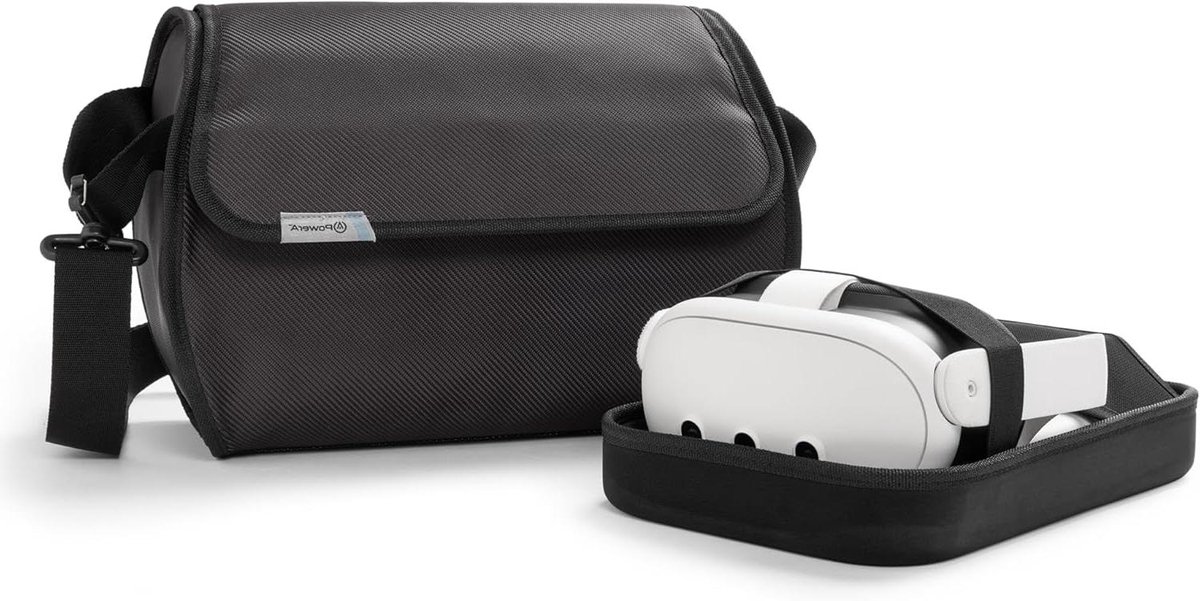 Reistas VR Headset - Opbergtas Accessoires - Veilig Transport - Voorgevormde Binnenkant - 33 x 23.5 x 15 cm - Zwart