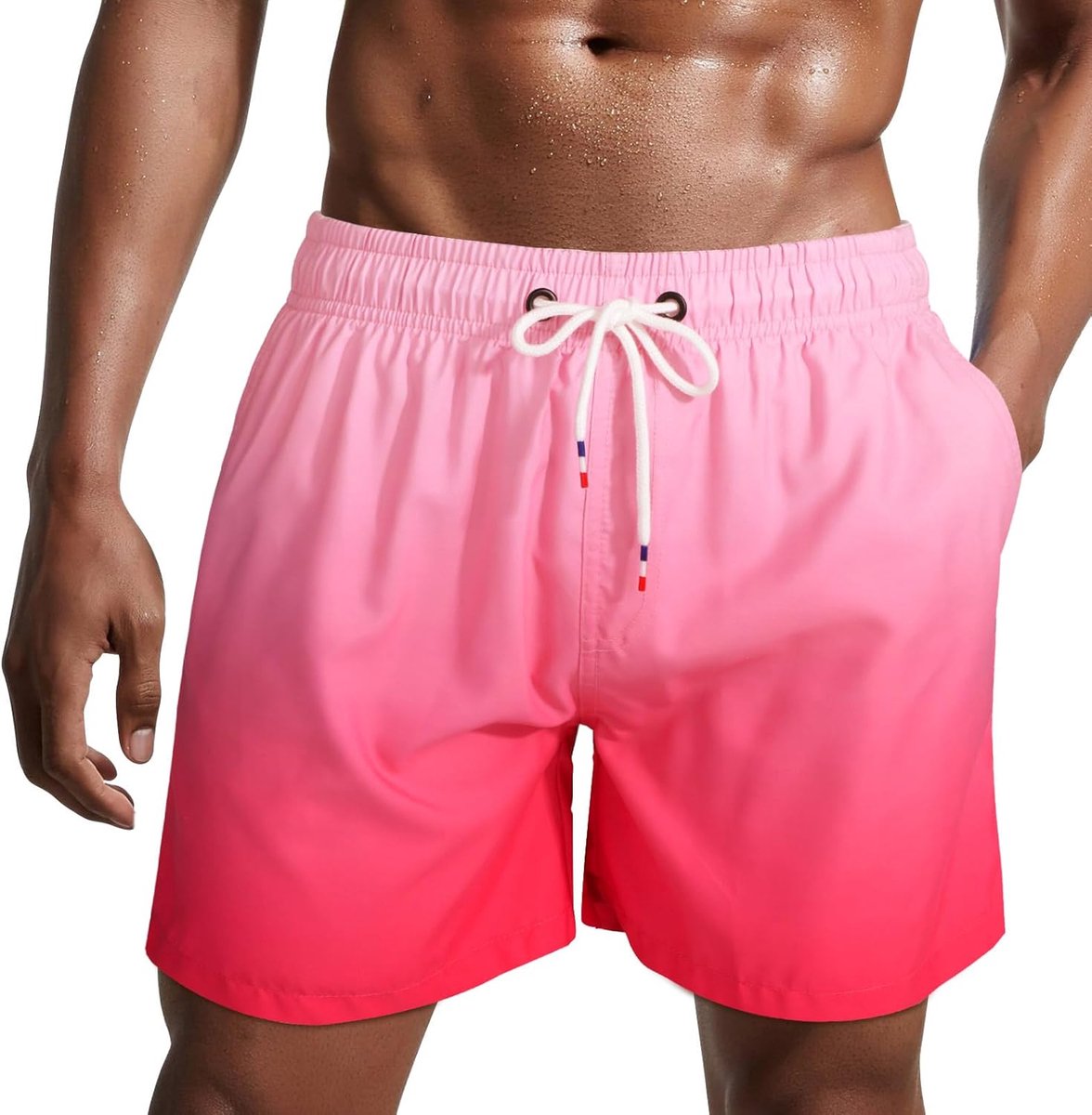 herenzwembroek, sneldrogende korte strandbroek, korte surfbroek met voering van gaasstof