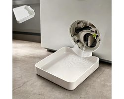 Wasmachine Lekbak 17,8x17,8 cm - Opstaande Rand 4,5 cm & Antislip - PLA - Voor Wasmachine, Droger & Wasruimte - Wit