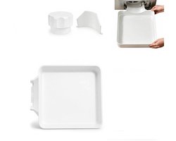Lekbak Wasmachine - 3-Delige Set - Opvangbak - Universele Wasmachine Lekbak -Afvoerbak Voor Wasmachines - 17.8×17.8×5 Cm - Eenvoudig Te Installeren - Afvoer Van De Wasmachine - Afvoerbak - Geschikt Voor Appartementen, Garages En Huurwoningen - Wit