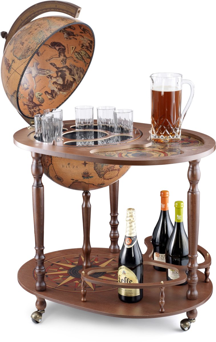 Giasone bar globe 40 Classic barmeubel wereldkaart barwagen