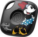 Zwarte Tile tracker met Minnie Mouse op een sleutelring.