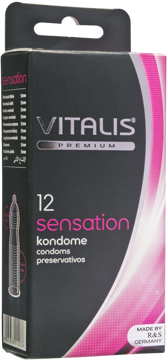 Vitalis sensation Condooms, Onzichtbaar & Intens, Ideal Pasvorm, Uitstekend materiaal, 12 stuks