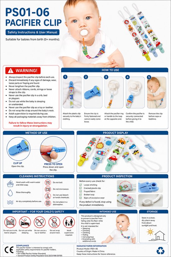 Actie4you® - Set 3 stuks speenkoord - Speenketting - Dino - Fopspeenkoord van Actie4you® — afbeelding 3