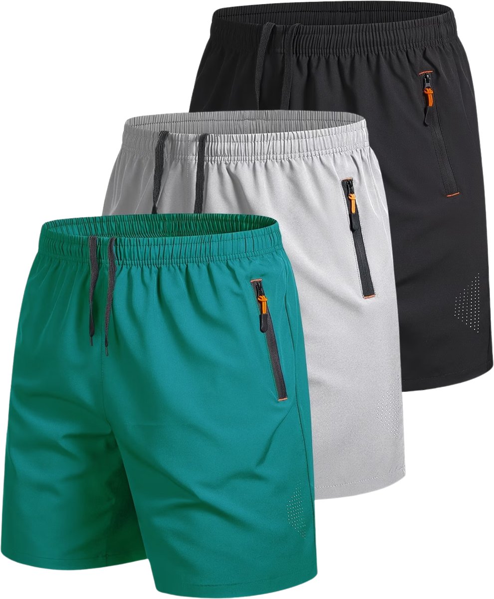 Currero Korte Broek Heren Golfbroek Spijkerbroek met Zakken Volwassenen Jongens Shorts + Lichtgrijs + Zwart