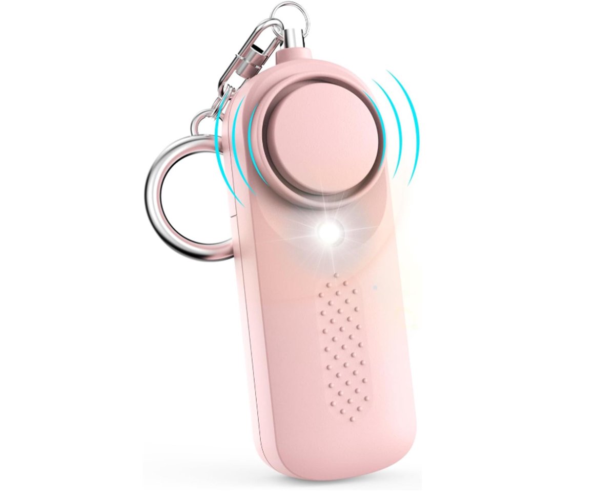 2 stuks Lady Personal Siren – 130dB veiligheidssirene – met LED-verlichting – sleutelhanger – door politie goedgekeurd – persoonlijk veiligheidsalarm – voor kinderen, vrouwen, oudere studenten (roze).