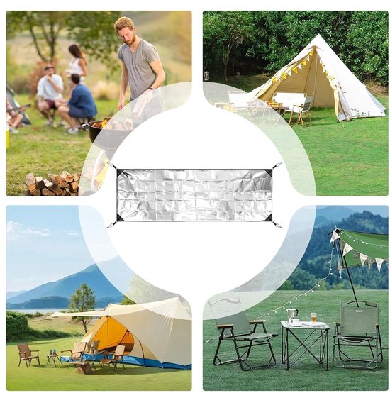 Campingmat schuimfolie - Isolatiemat buiten - Comfortabel kamperen - Waterdicht en reflecterend - 70 x 200 cm - Zilver — afbeelding 5