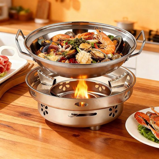 Camping Kookgerei Set - Draagbare Kooktoestel - Buiten Koken - Instelbare Vlamregeling - Compact Ontwerp - Zilver van Camping — afbeelding 3