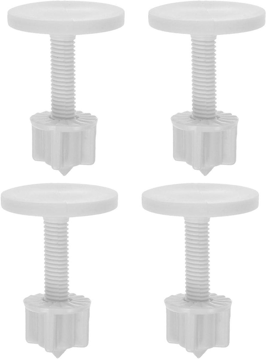 Toiletbril Bevestigingsset - WC-zitting Schroeven - Stabiele Montage - Kunststof Expansieschroeven - 4x6.2x4 cm - Wit
