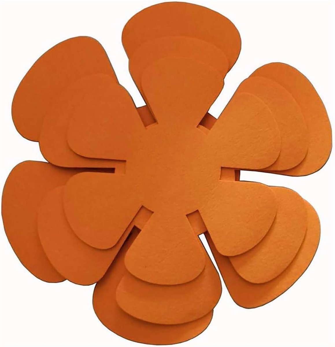 Pannenbeschermers Set - Potbeschermers Vilt - Kookgerei Beschermen - Dikke Kwaliteit Vilt - 12 stuks - Oranje