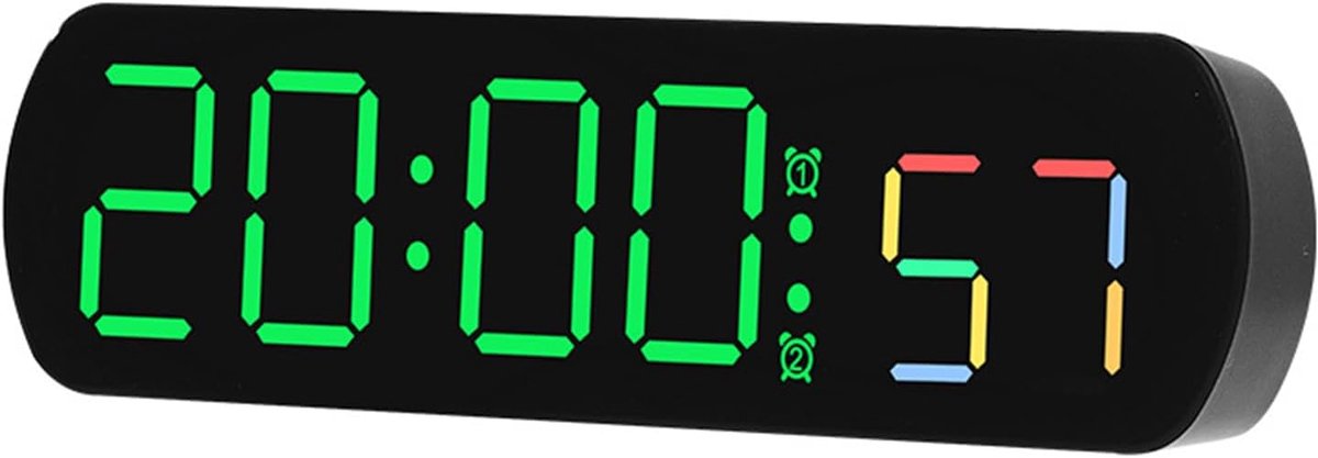 Digitale wekker – 16,5 cm – 12/24 uur – stille LED – instelbare helderheid – wekker met temperatuur- en secondenweergave – batterijgevoede bedklok – voor slaapkamer.